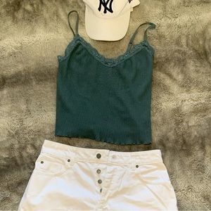 Dark Blue-green lace tank top 🤍